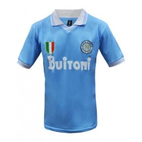 Fotballdrakt SSC Napoli Diego Maradona 10 Hjemmetrøye Retro Hjemmetrøye 1986 Kortermet